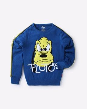 Pluto Print Round-Neck Pullovers