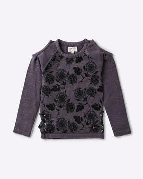 floral-print-round-neck-sweater