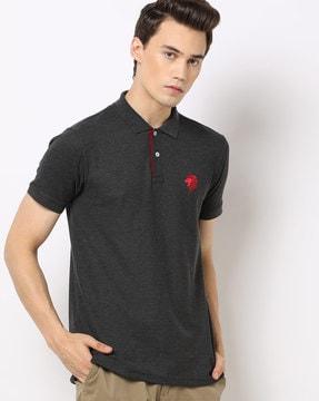 heathered-polo-t-shirt-with-vented-hemline