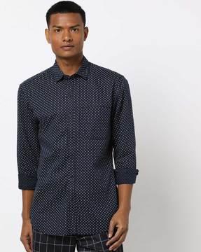 polka-dot-shirt-with-patch-pocket