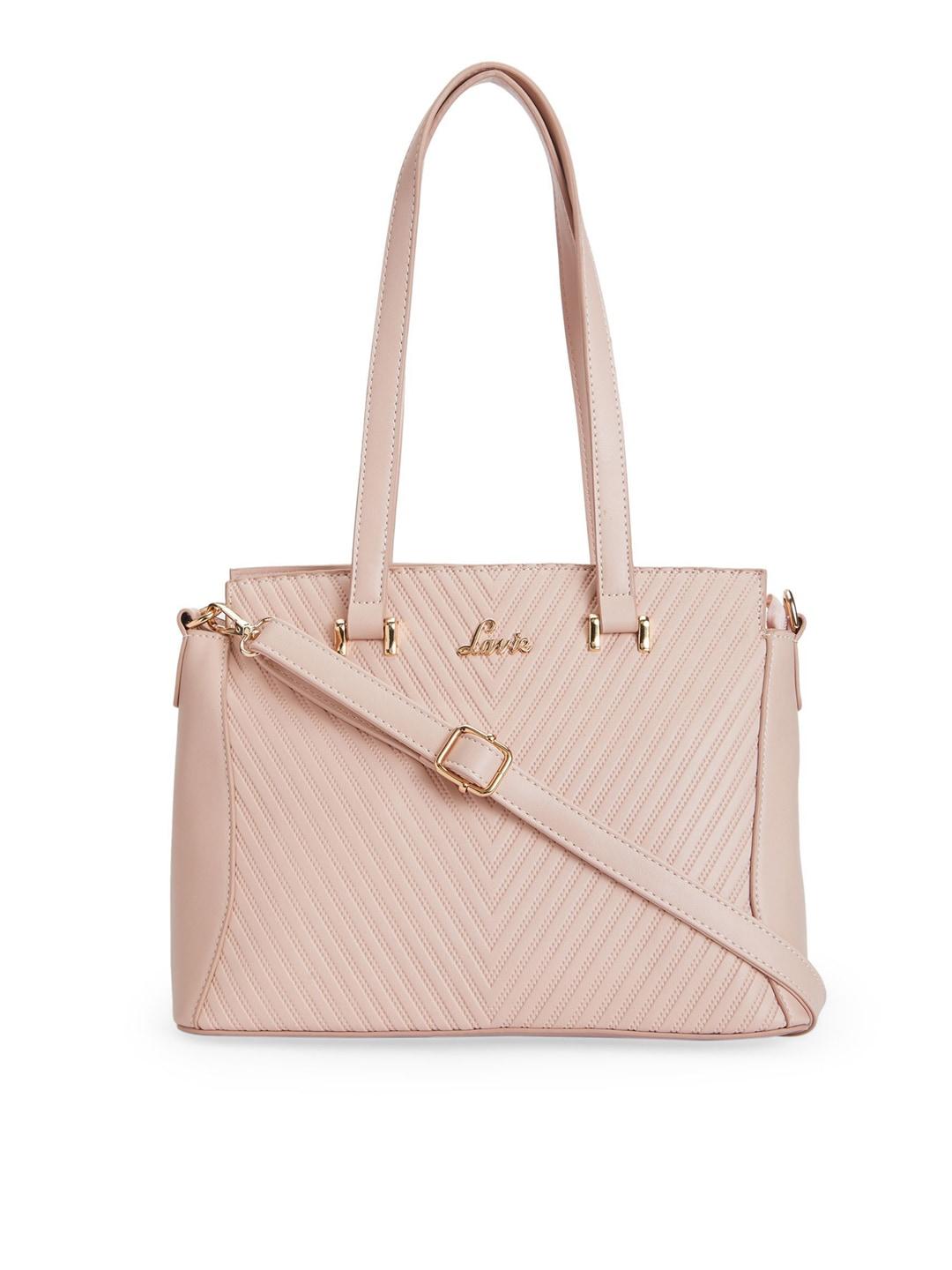 lavie-pink-textured-shoulder-bag