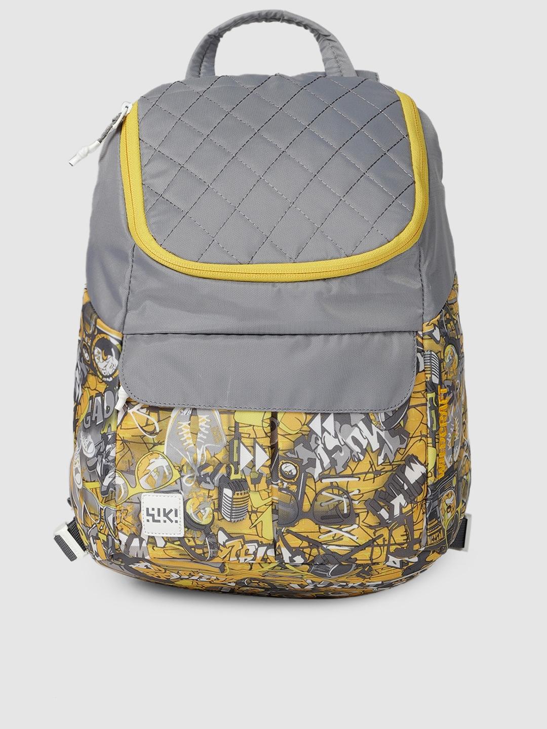 Wildcraft Women Yellow & Grey Graphic Backpack