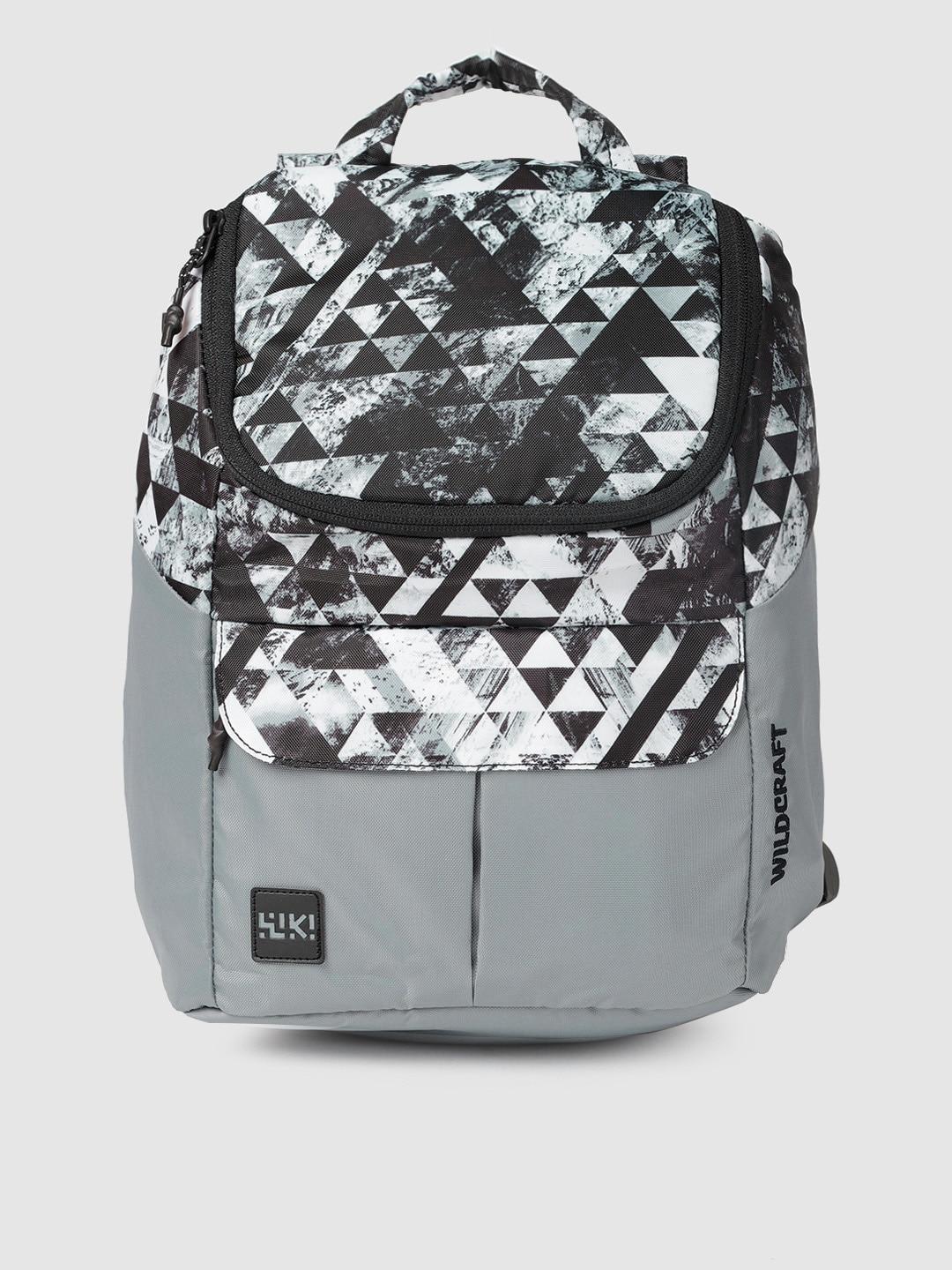 wildcraft-women-black-&-white-graphic-backpack