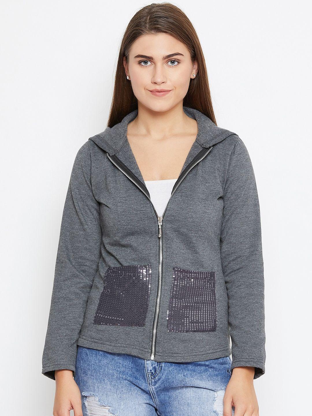 belle-fille-women-charcoal-grey-solid-hooded-jacket