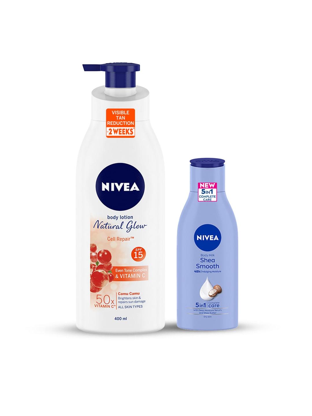 Nivea Set of Extra Whitening & Shea Smooth Milk Body Lotions