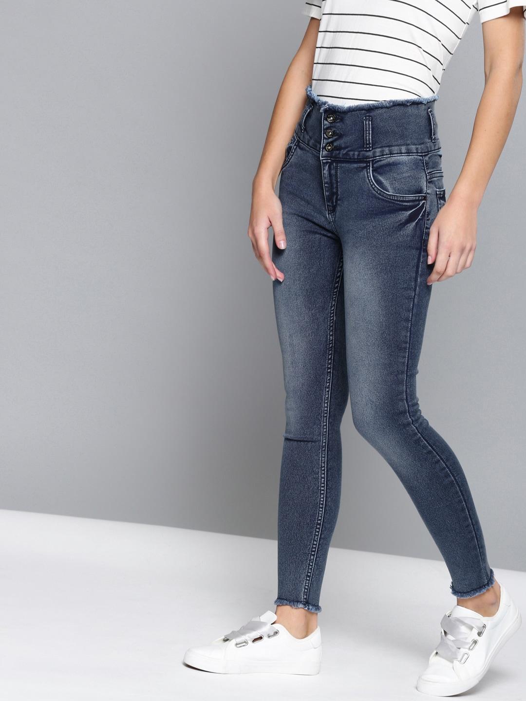 high-star-women-blue-&-blue-slim-fit-high-rise-clean-look-jeans