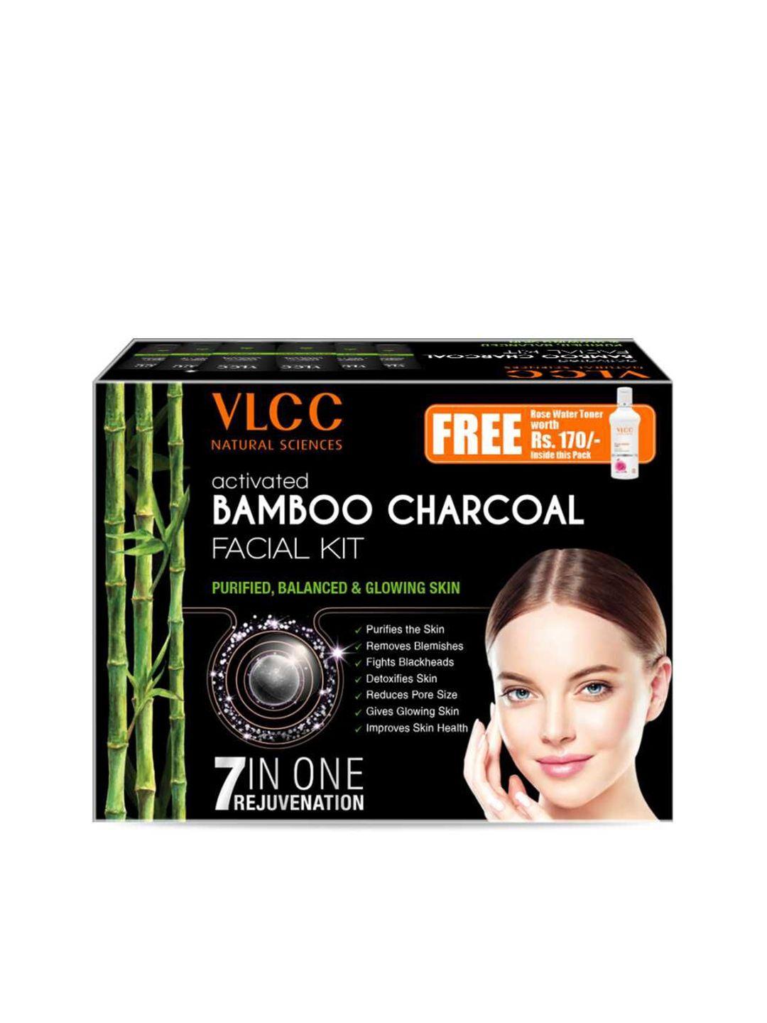 VLCC Activated Bamboo Charcoal Facial Kit with Rose Water Toner