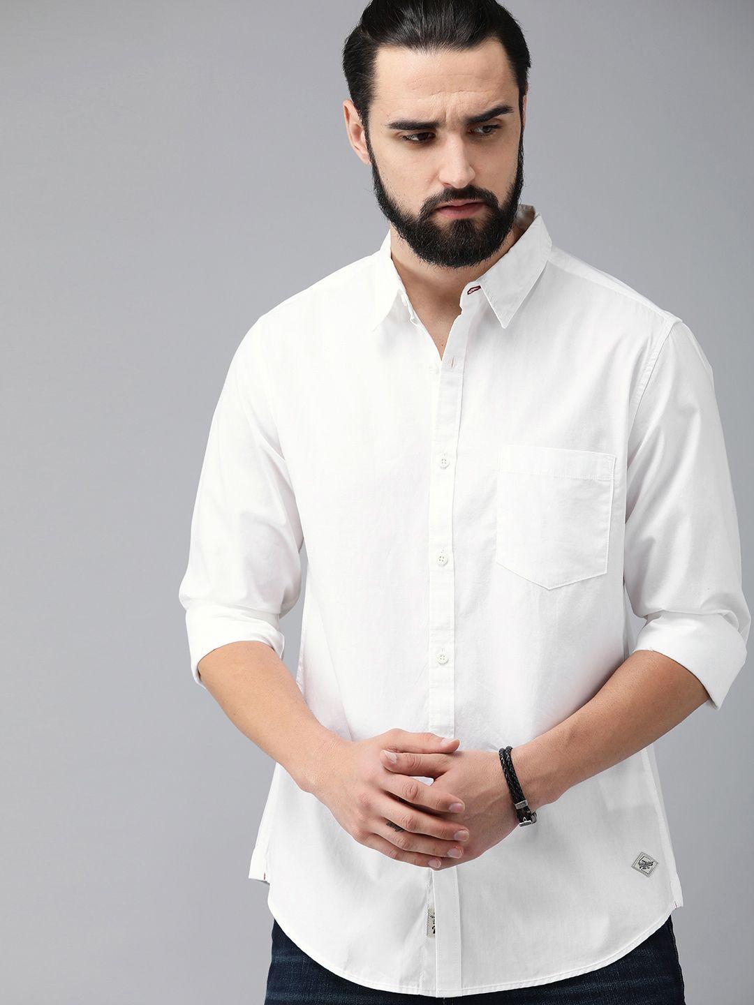 Roadster Men White Sustainable Casual Shirt
