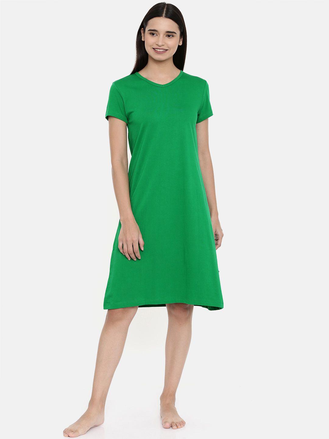 zebu-women-green-solid-nightdress