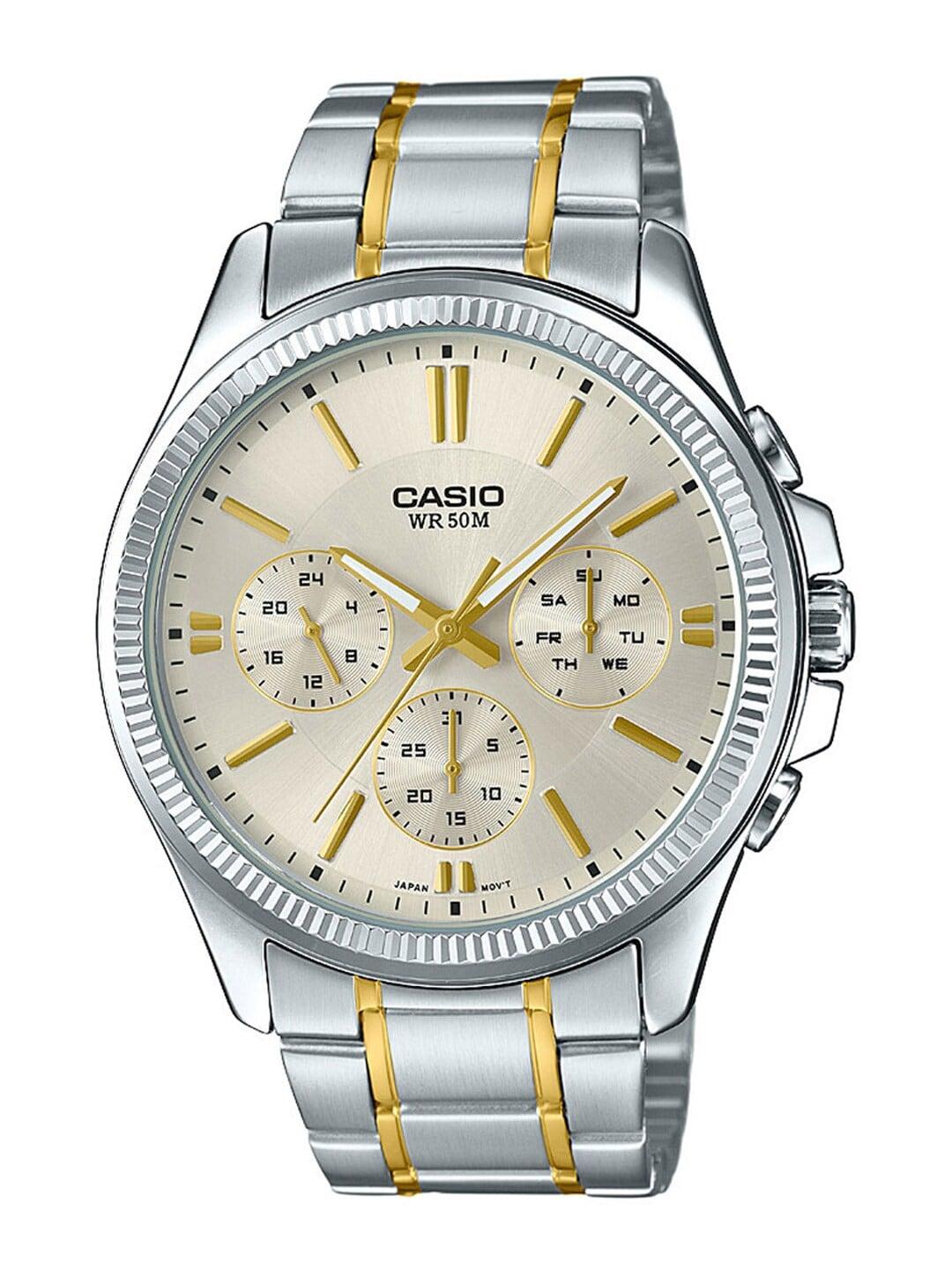 CASIO Enticer Men Silver-Toned Analogue Watch A1657 MTP-1375HSG-9AVIF