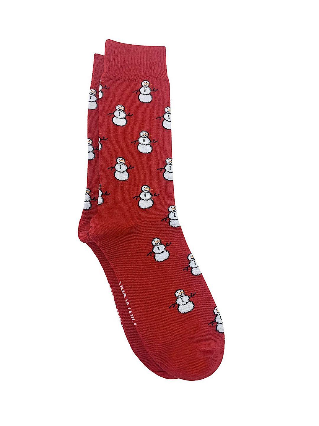 mint-&-oak-men-red-&-white-patterned-calf-length-socks