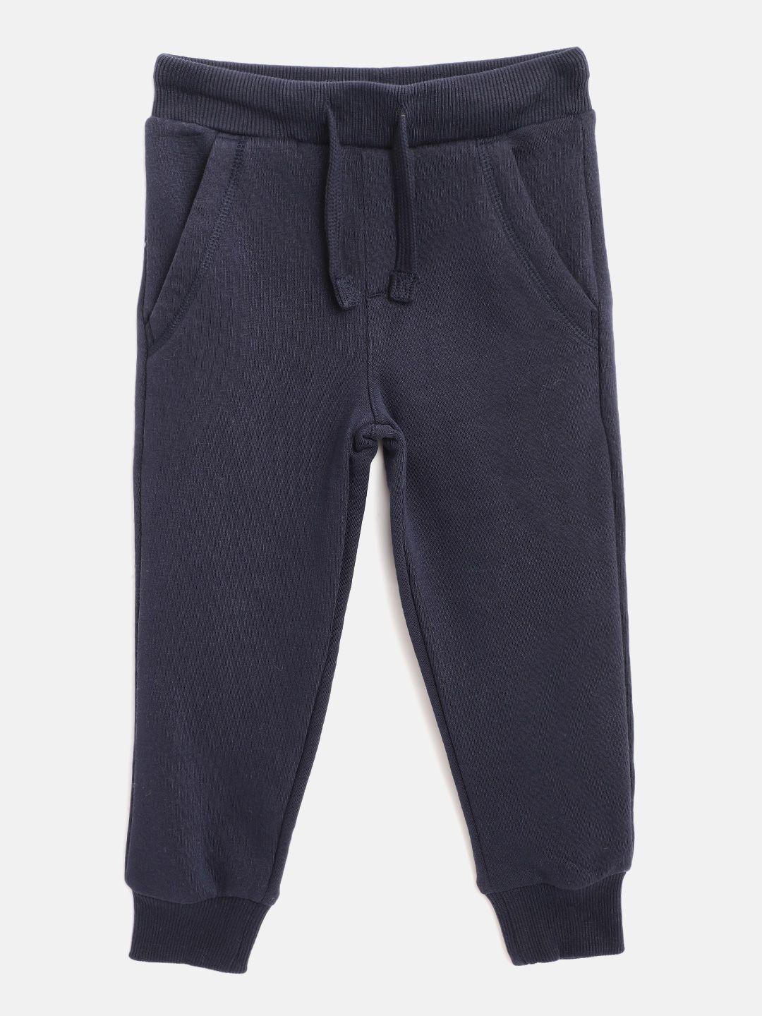 Marks & Spencer Boys Navy Blue Low-Rise Easy Wash Joggers Trousers