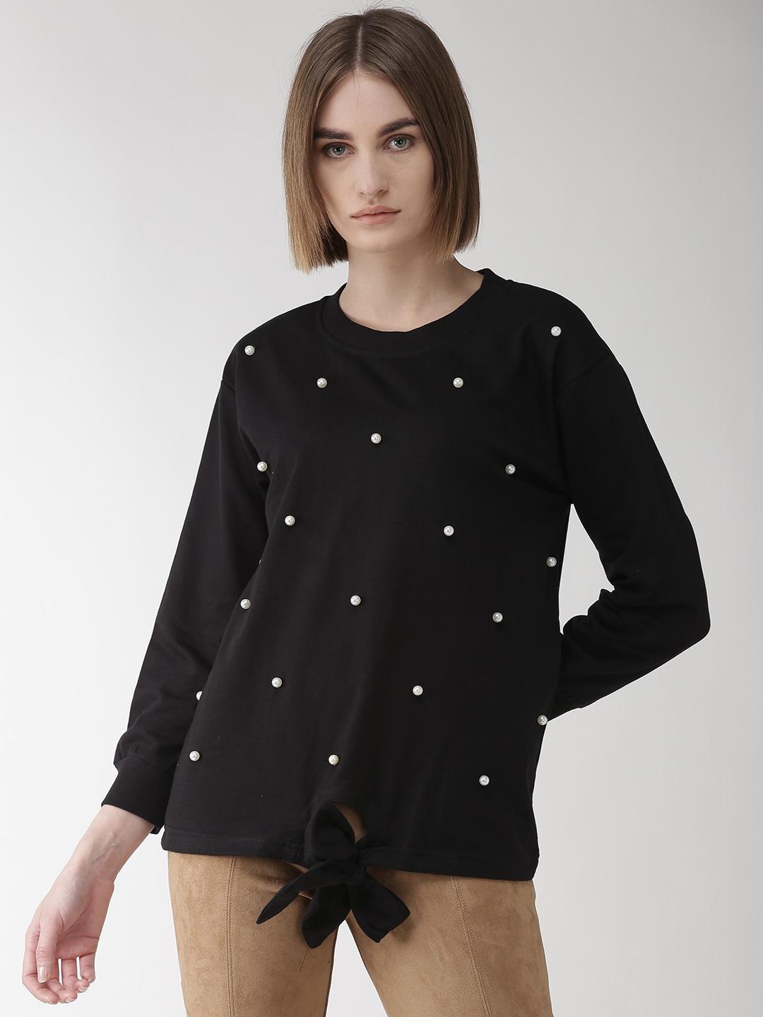 pluss-women-black-embelished-sweatshirt