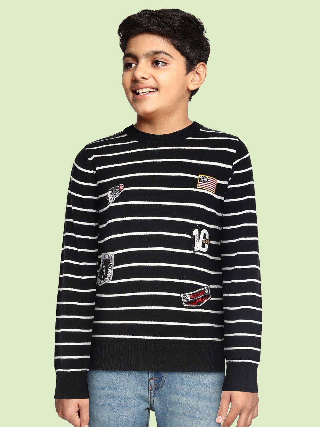 palm-tree-boys-black-&-white-striped-pullover-sweater