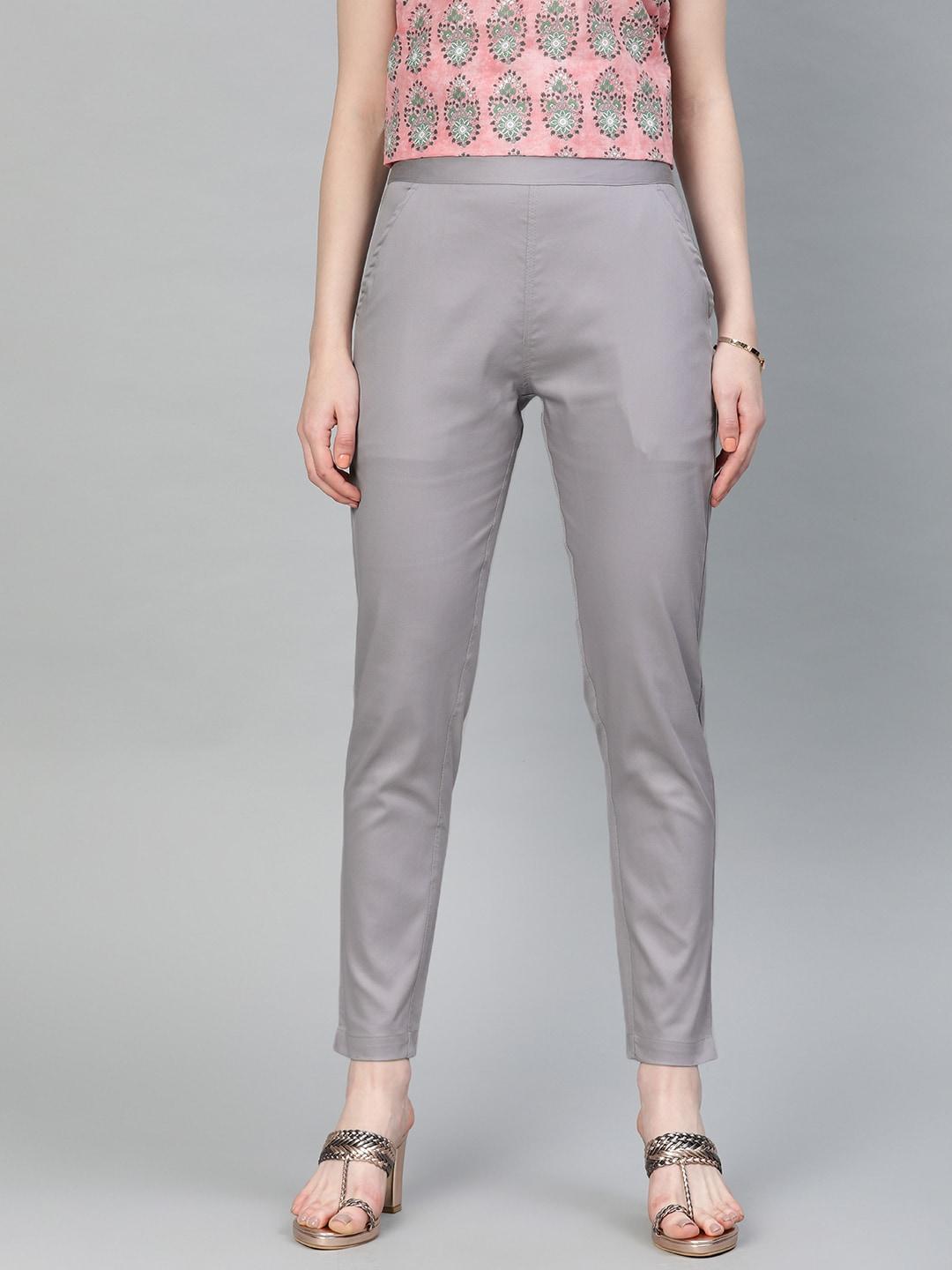 jaipur-kurti-women-grey-regular-fit-solid-cropped-trousers