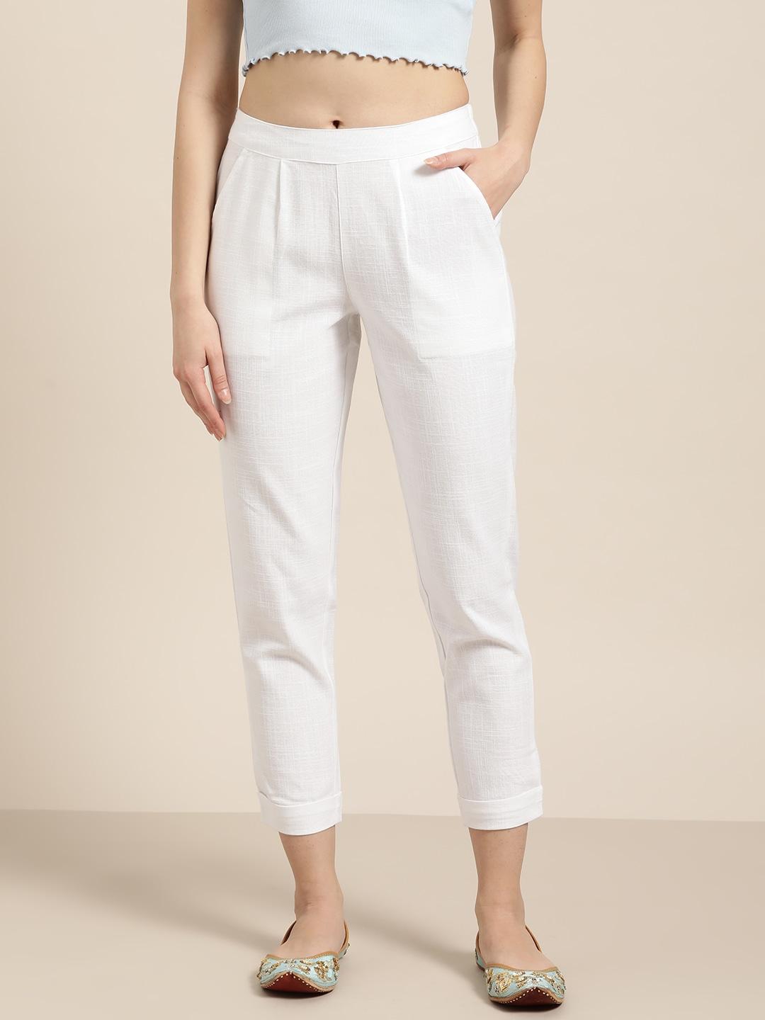 jaipur-kurti-women-white-regular-cropped-trousers