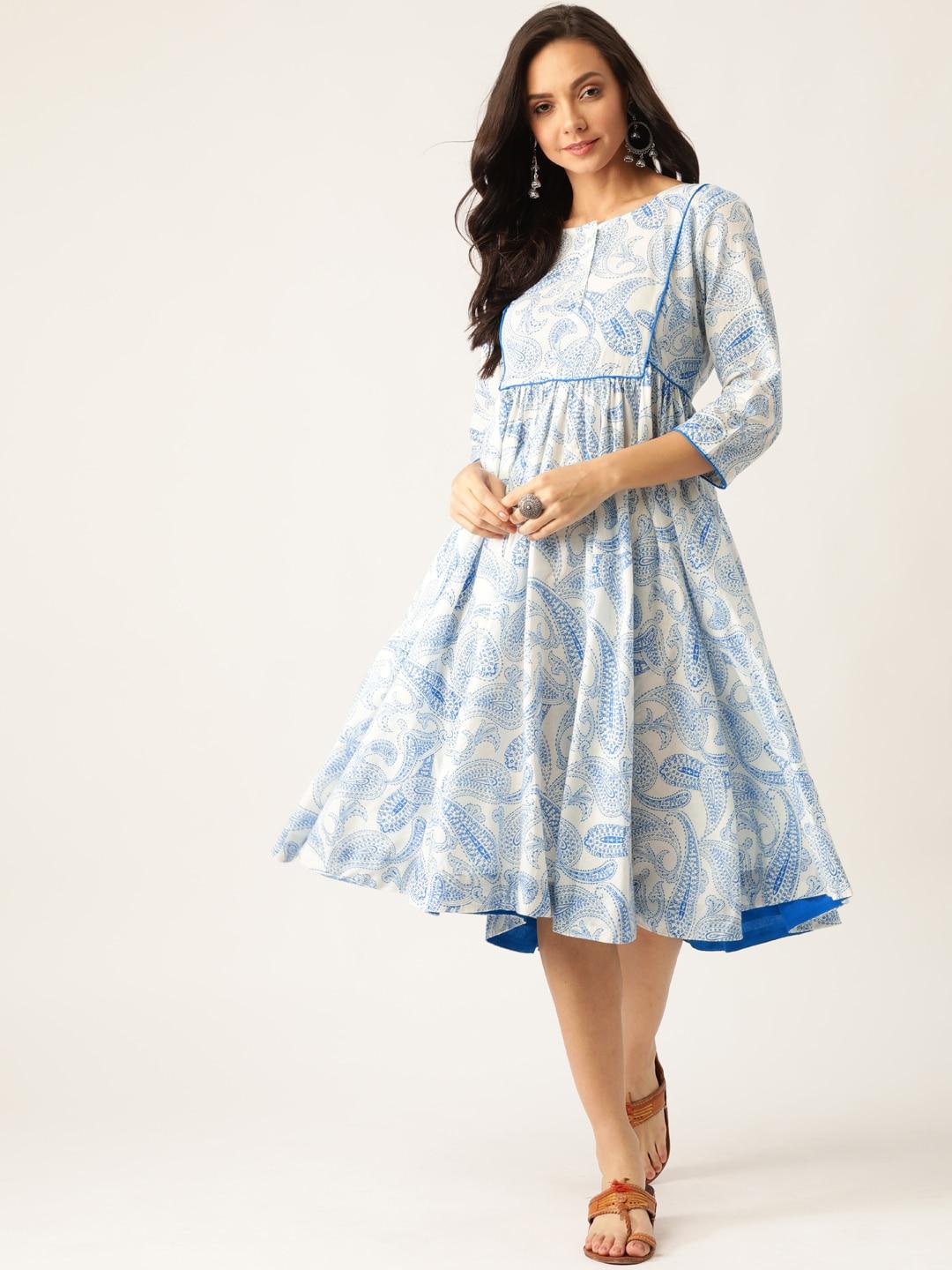 sangria-women-white-&-blue-paisley-printed-a-line-dress