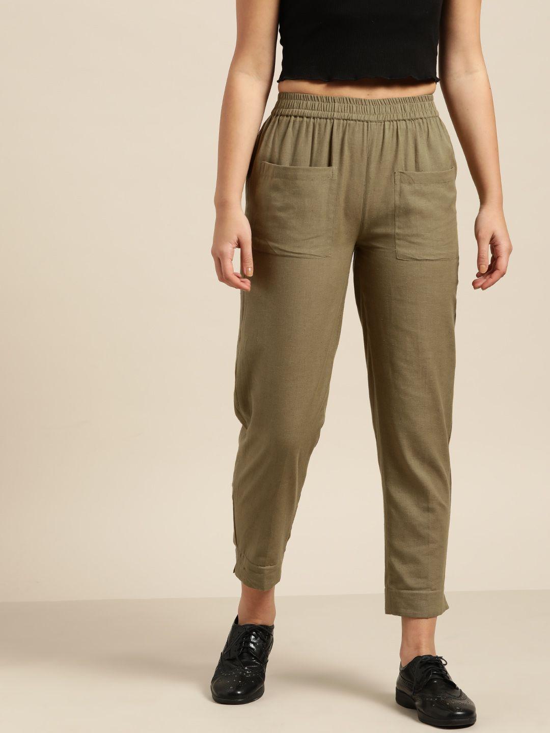 shae-by-sassafras-women-olive-green-tapered-fit-trousers