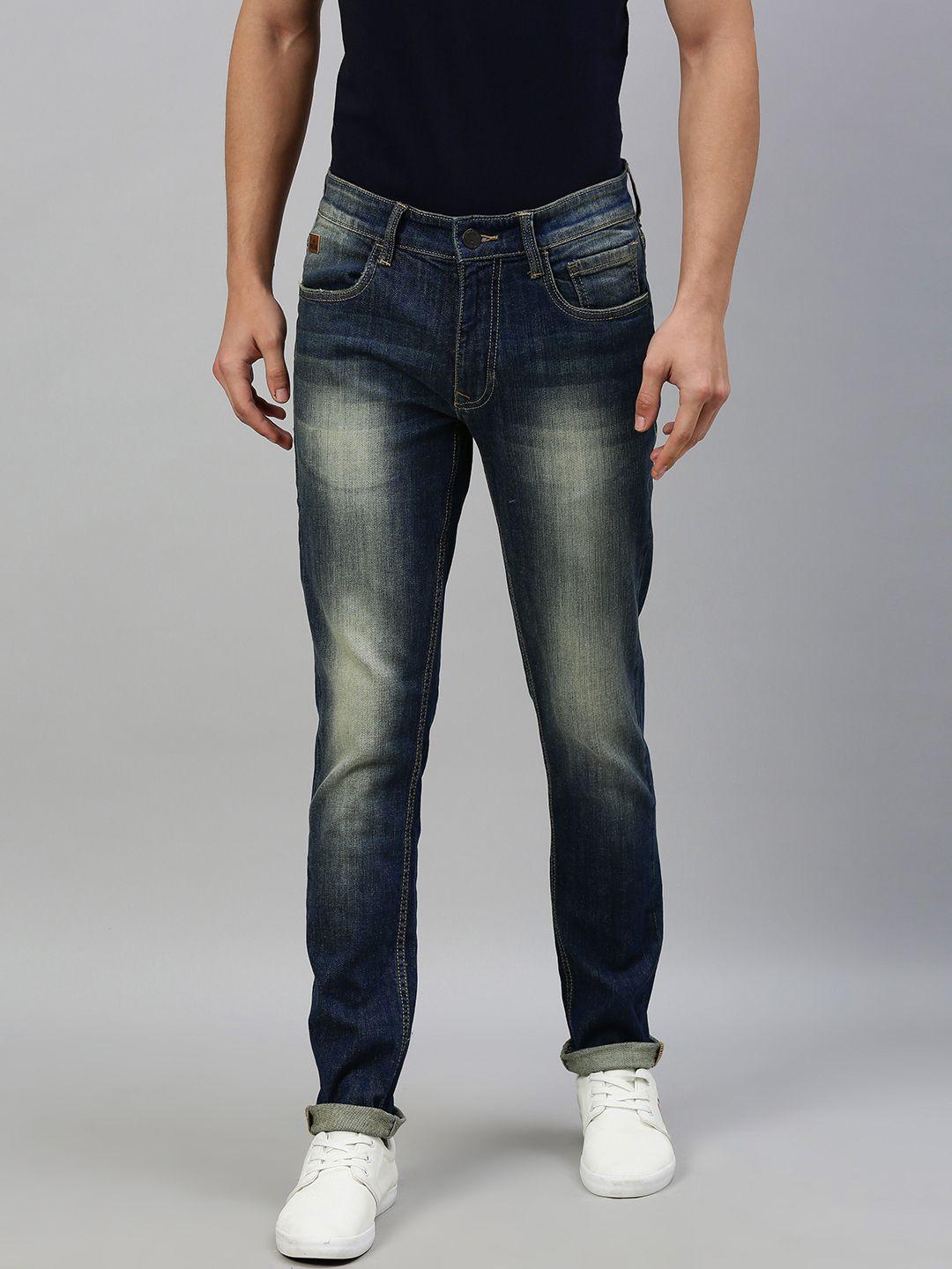WROGN Men Blue Skinny Fit Mid-Rise Clean Look Stretchable Jeans