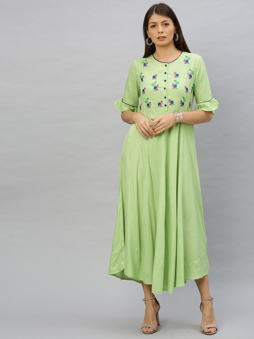 yash-gallery-women-sea-green-embroidered-fit-and-flare-dress