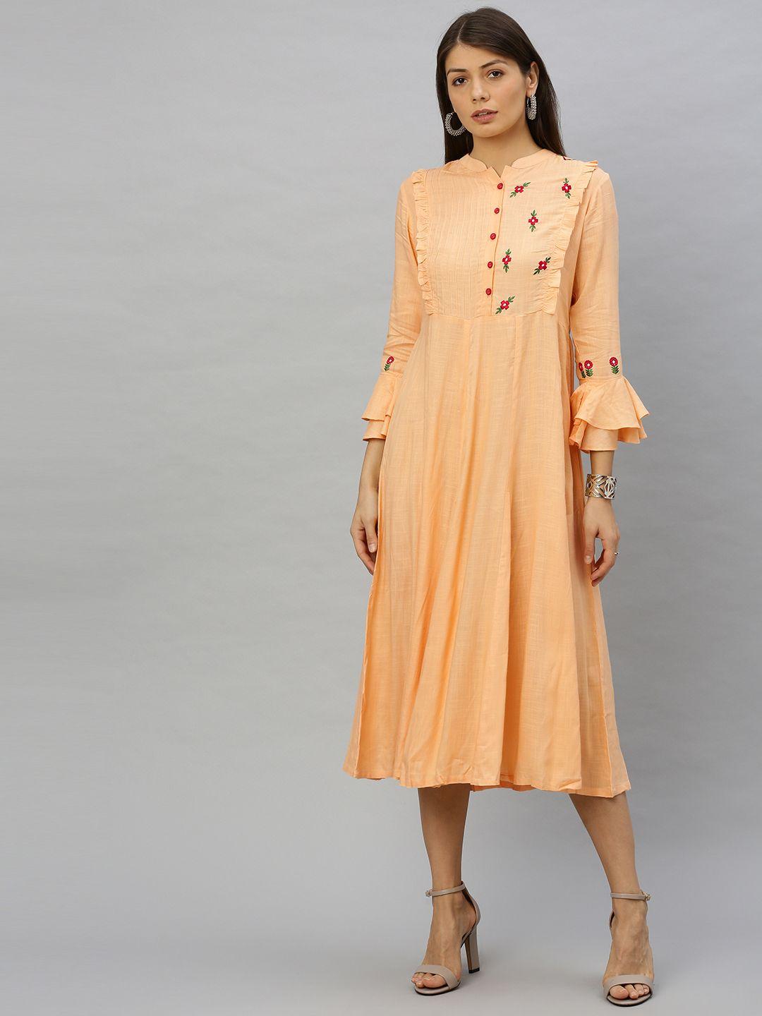 yash-gallery-women-cream-coloured-embroidered-fit-and-flare-dress