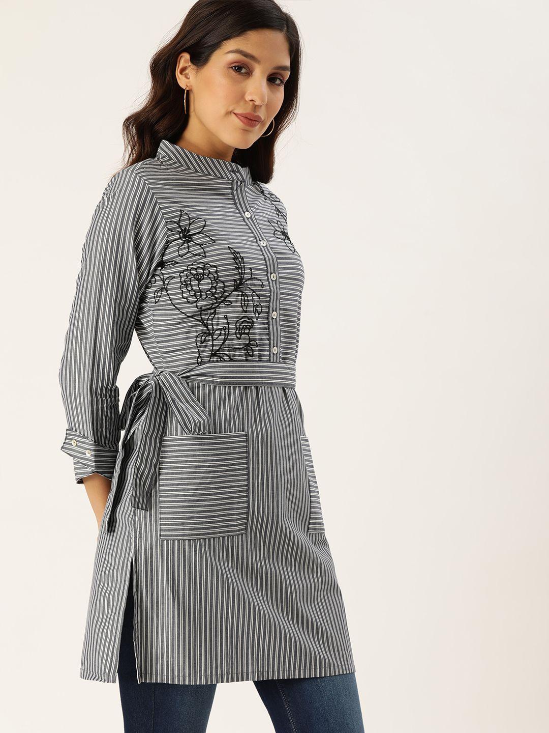 and-women's-navy-blue-&-white-striped-tunic