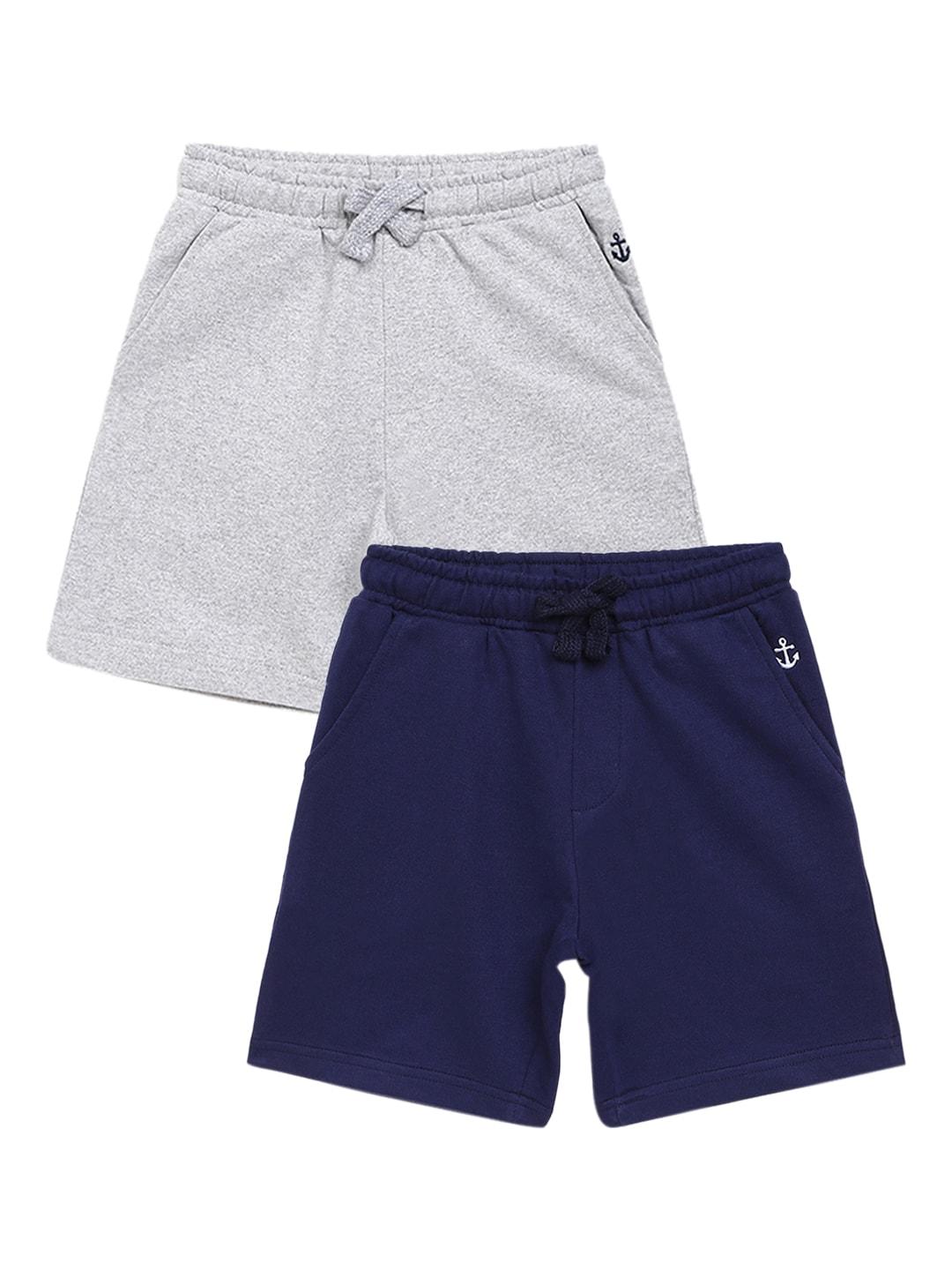 Campana Boys Pack of 2 Solid Regular Fit Regular Shorts