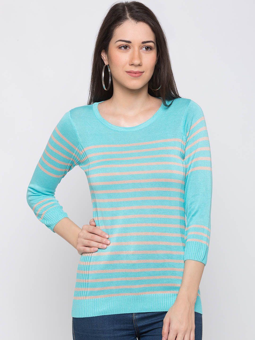 globus-women-blue-striped-pure-cotton-top