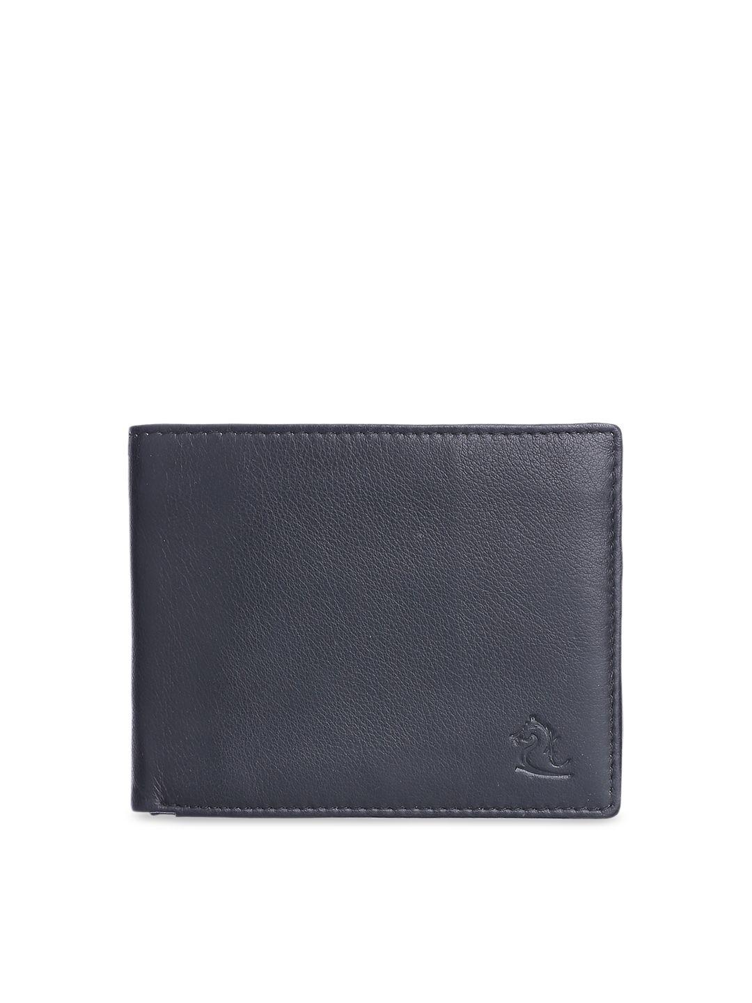 Kara Men Black Solid Two Fold Leather Wallet