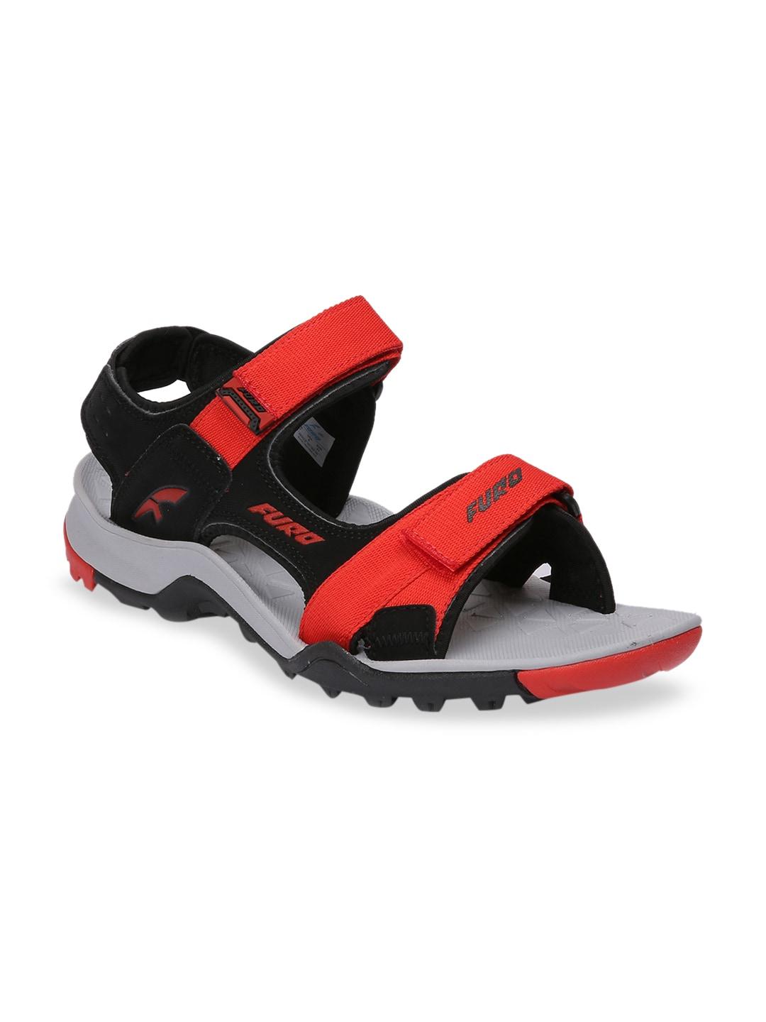 FURO by Red Chief Men Black & Red Colourblocked Sports Sandals