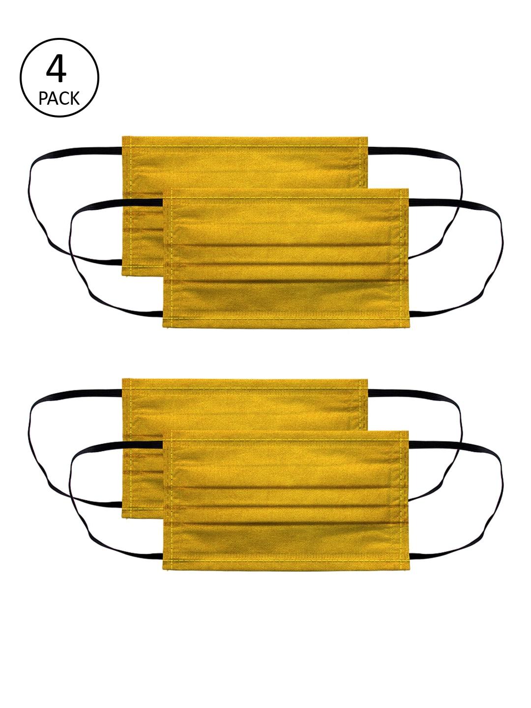voylla-unisex-mustard-yellow-4-pcs-2-ply-reusable-outdoor-fabric-masks