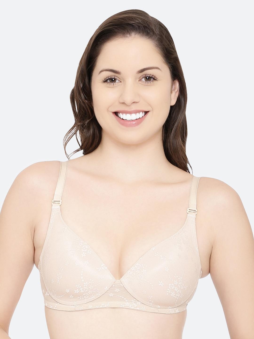 Enamor Women SkinPadded Non-Wired Perfect Plunge T-Shirt Bra With Detachable Straps