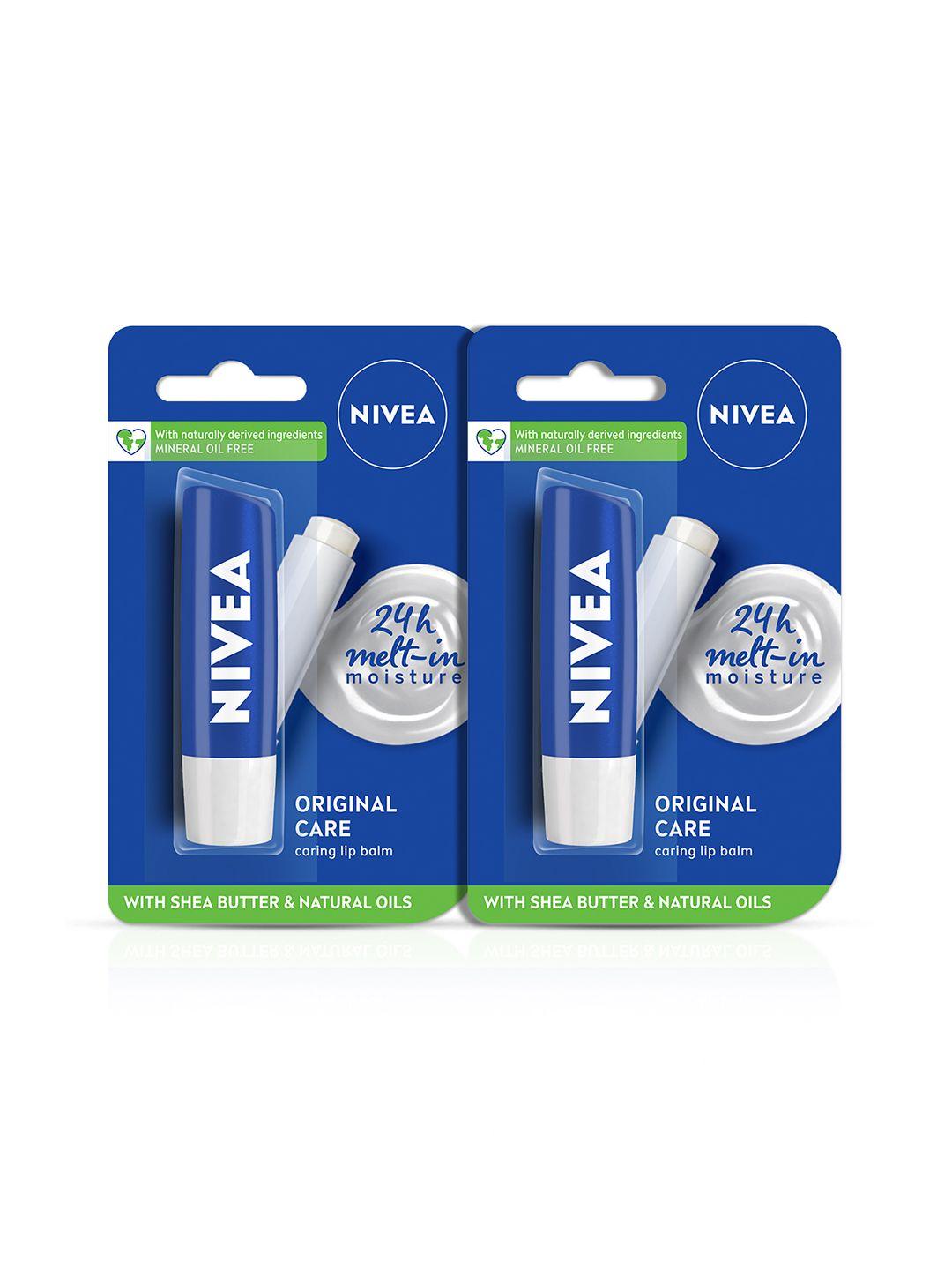 Nivea Set of 2 24 Hr Melt-In Moisture Original Care Lip Balm