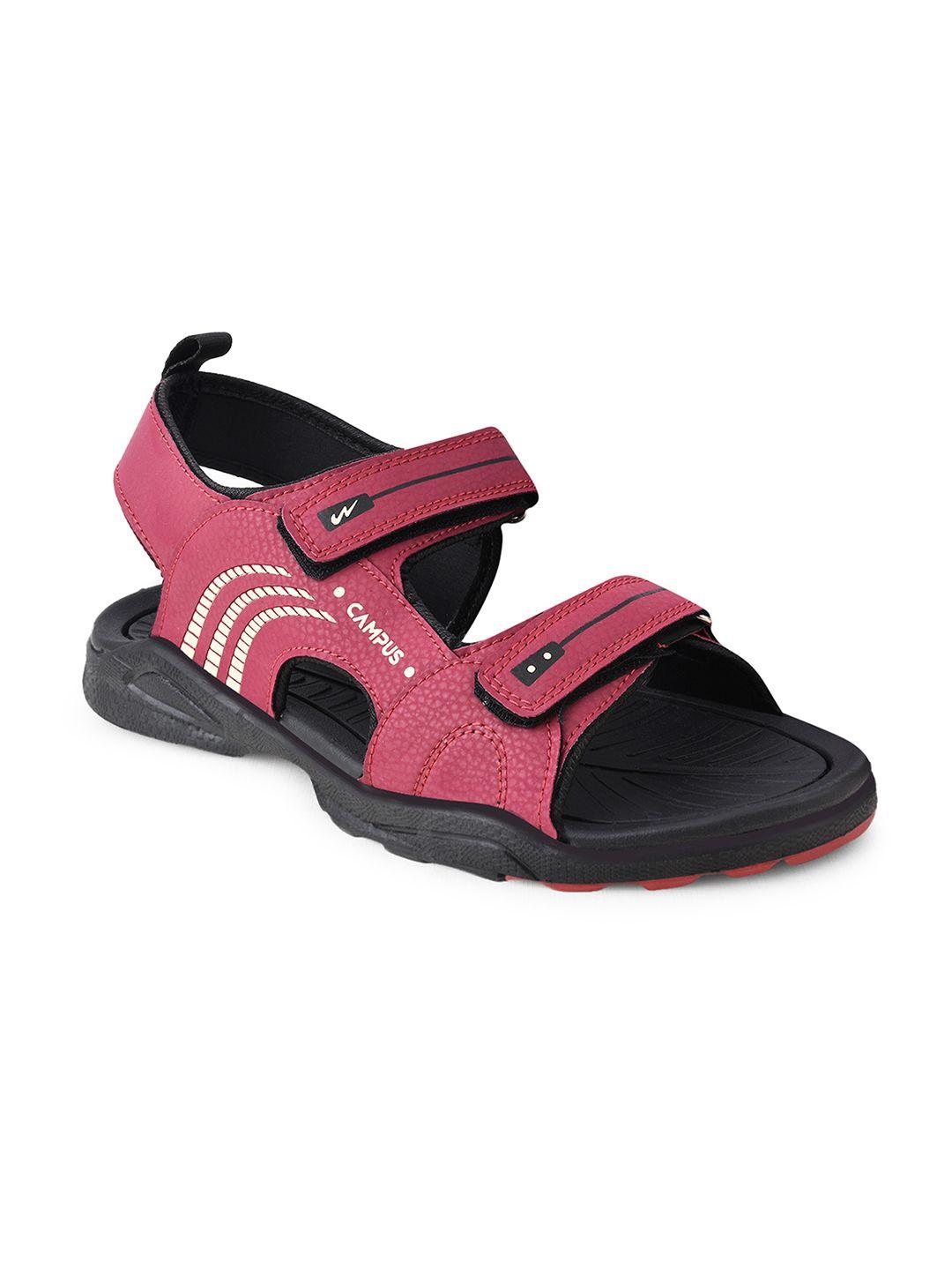 campus-men-red-&-black-solid-sports-sandals