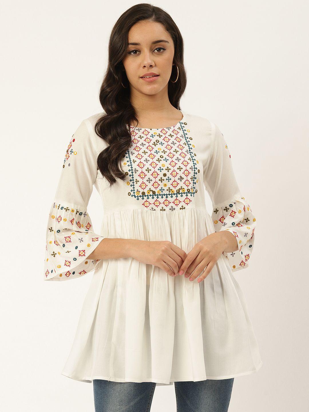 rangmayee-women's-off-white-&-red-embroidered-tunic