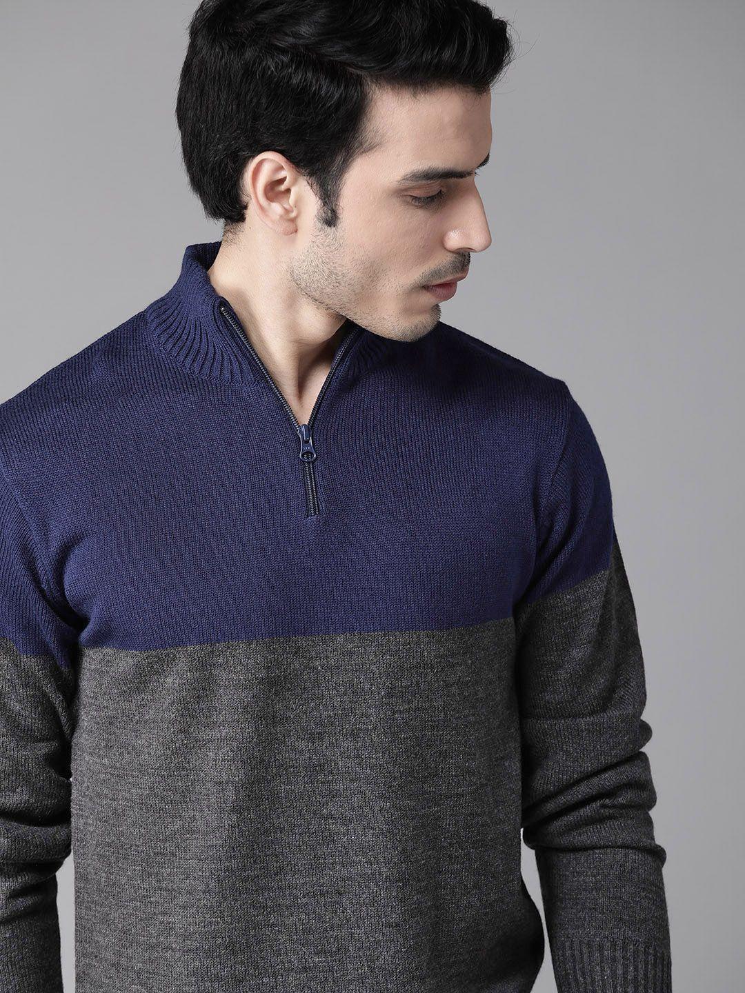 roadster-men-charcoal-grey-&-navy-blue-colourblocked-acrylic-sweater