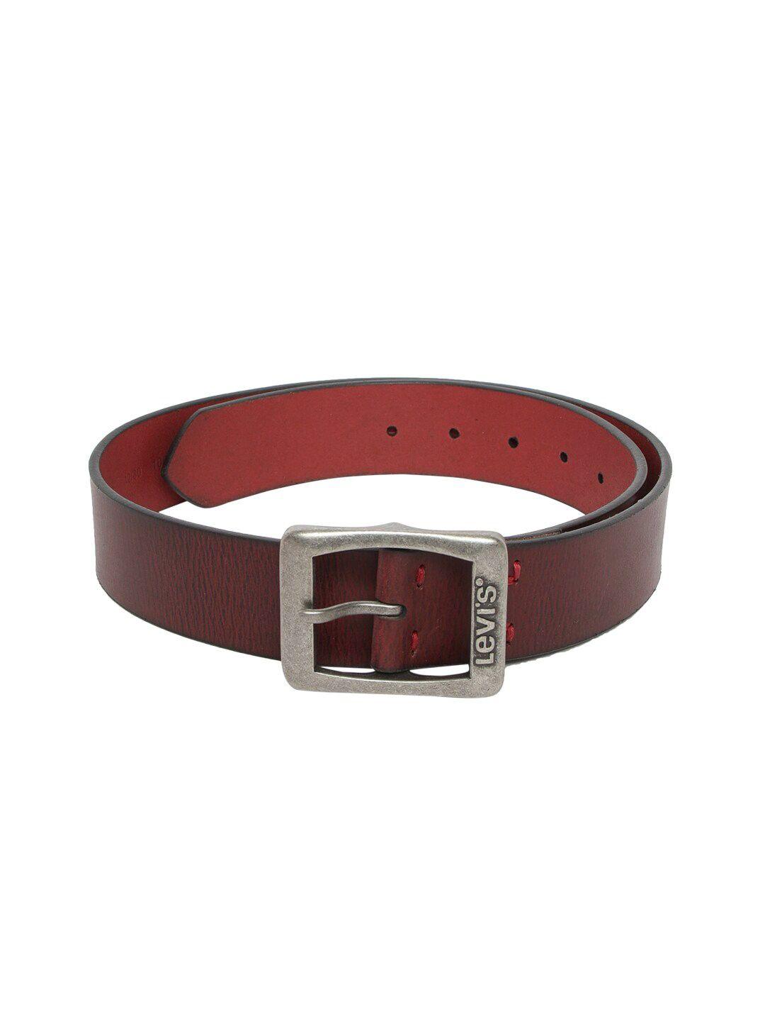 levis-men-red-solid-leather-belt