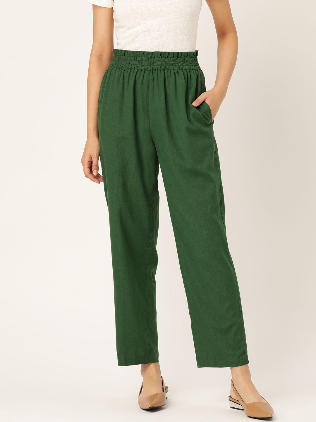 shae-by-sassafras-women-green-tapered-fit-solid-paper-bag-trousers