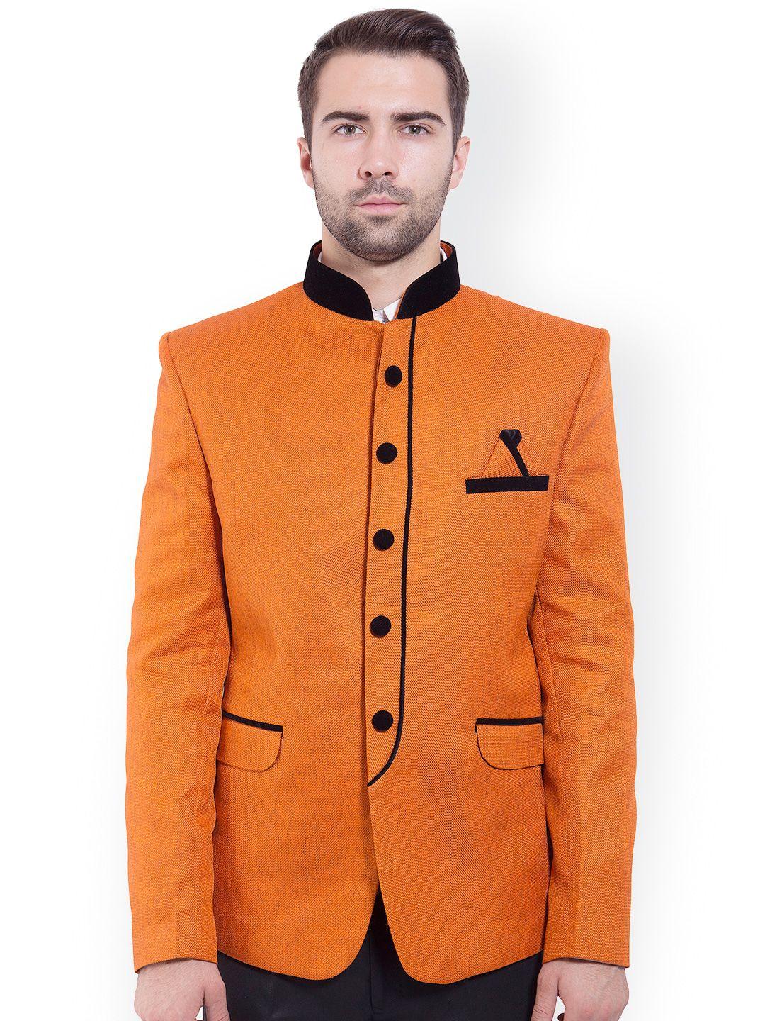 wintage-orange-tailored-fit-ethnic-bandhgala-blazer