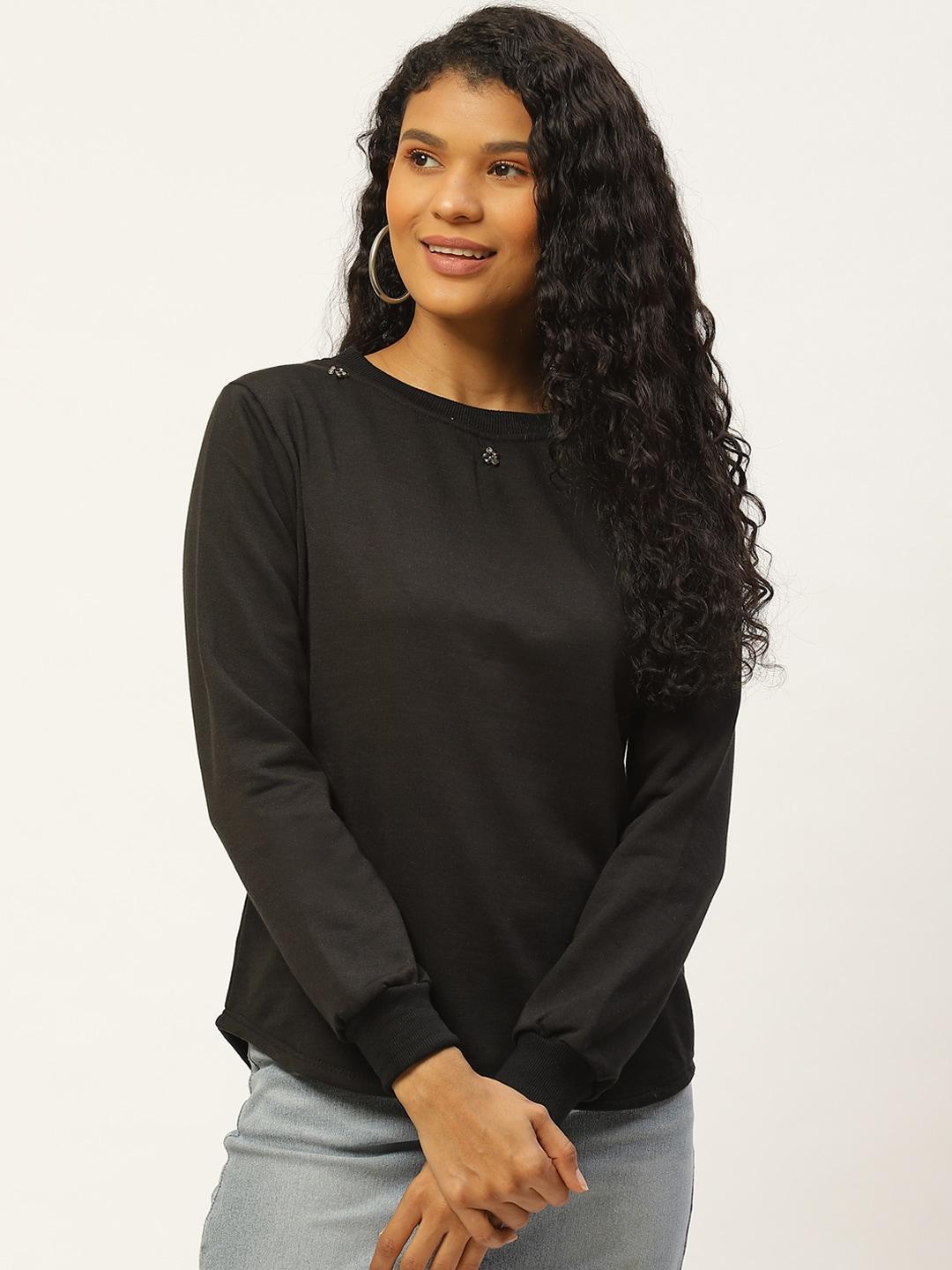 belle-fille-women-black-solid-sweatshirt
