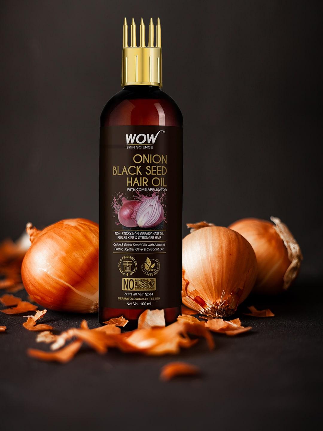WOW SKIN SCIENCE Onion Black Seed Hair Oil - With Comb Applicator - 100 ml