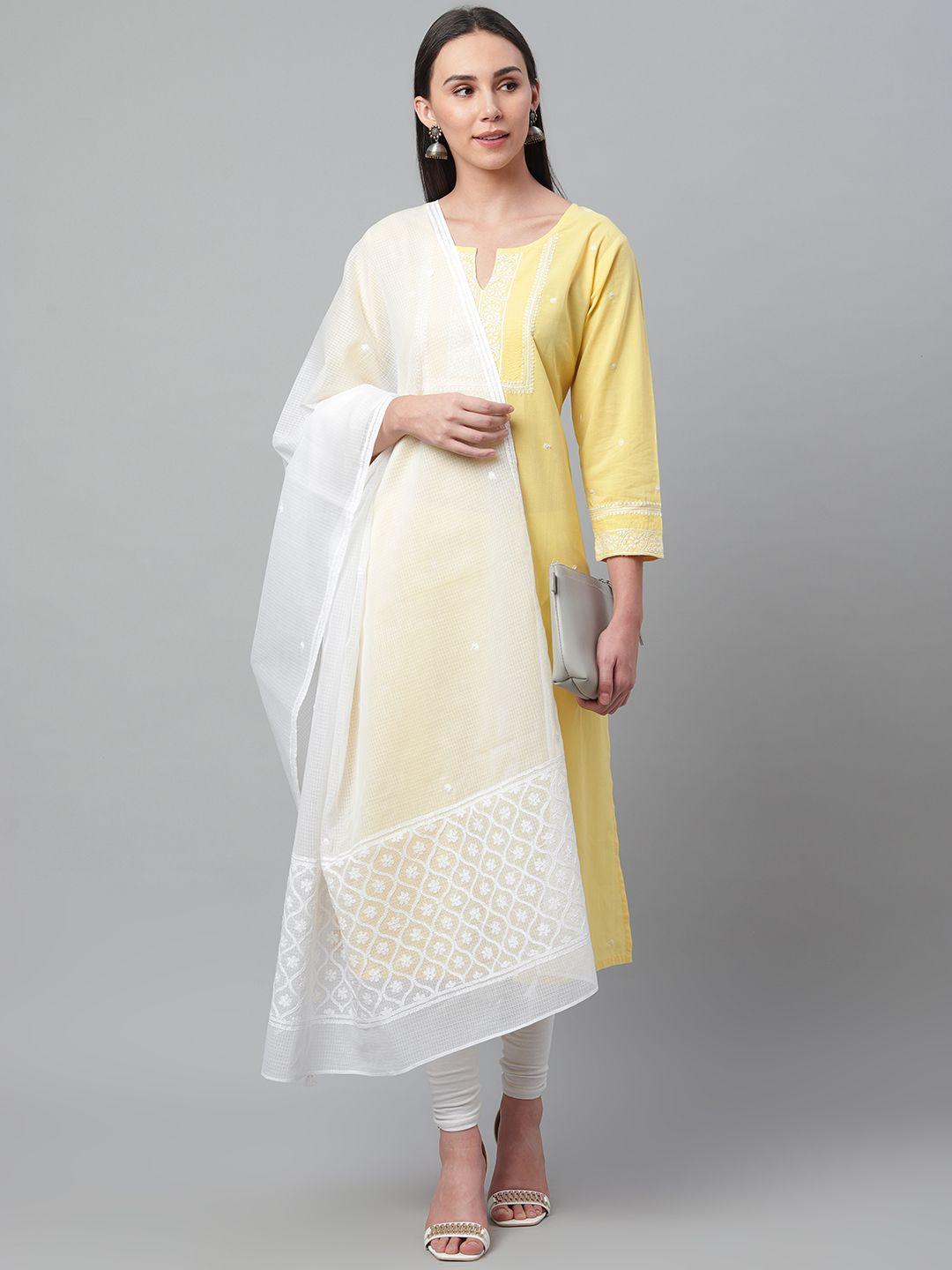 akheri-white-chikankari-embroidered-cotton-dupatta