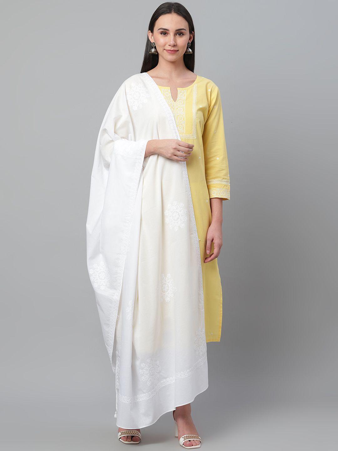 akheri-white-chikankari-embroidered-cotton-dupatta