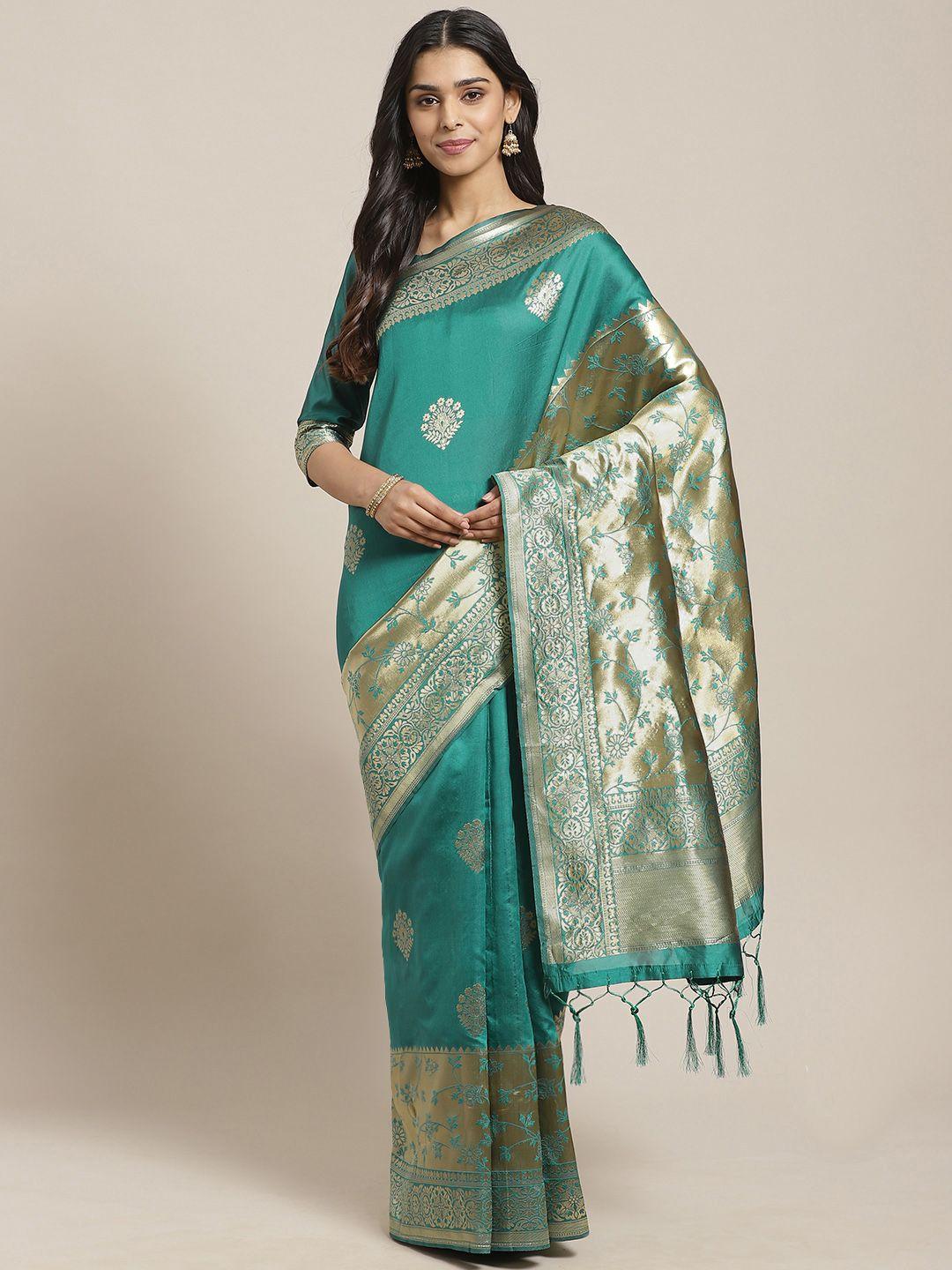 saree-mall-teal-green-&-golden-woven-design-banarasi-saree