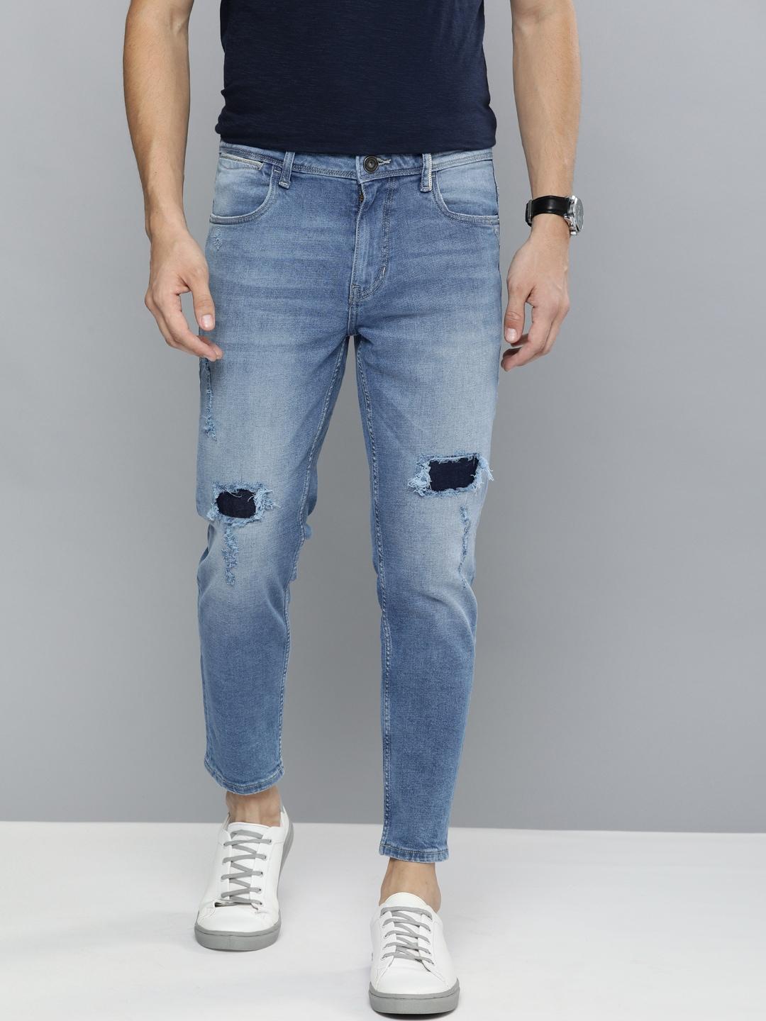 mast-&-harbour-men-blue-carrot-regular-fit-mid-rise-mildly-distressed-stretchable-jeans