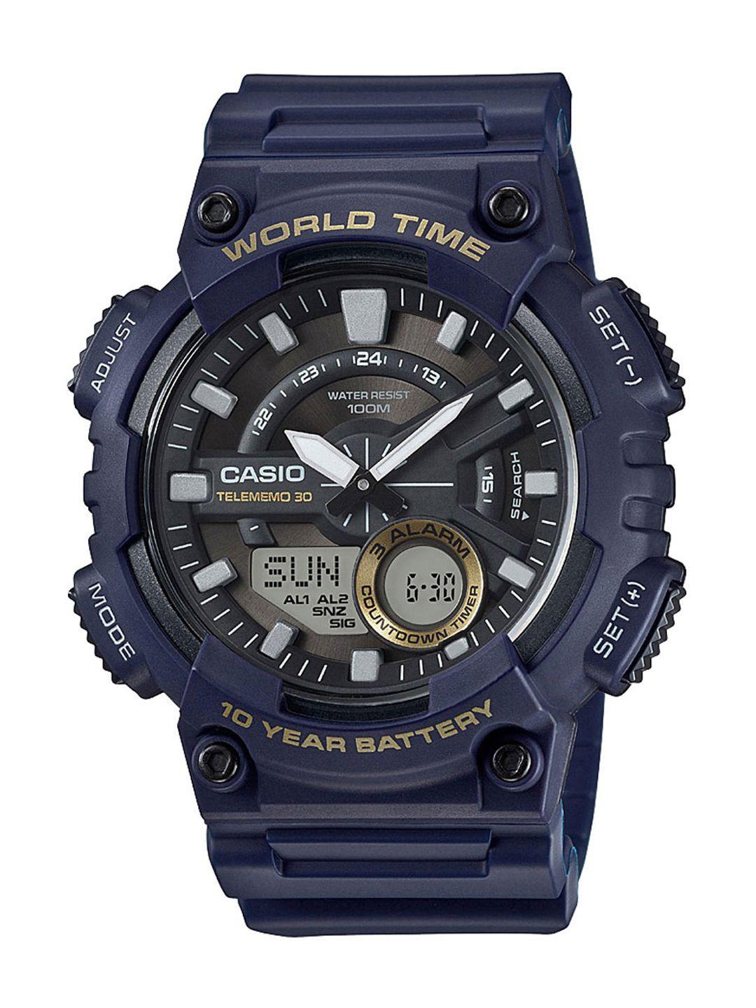 Casio Youth Combination Men Blue Analogue and Digital watch AD208 AEQ-110W-2AVDF