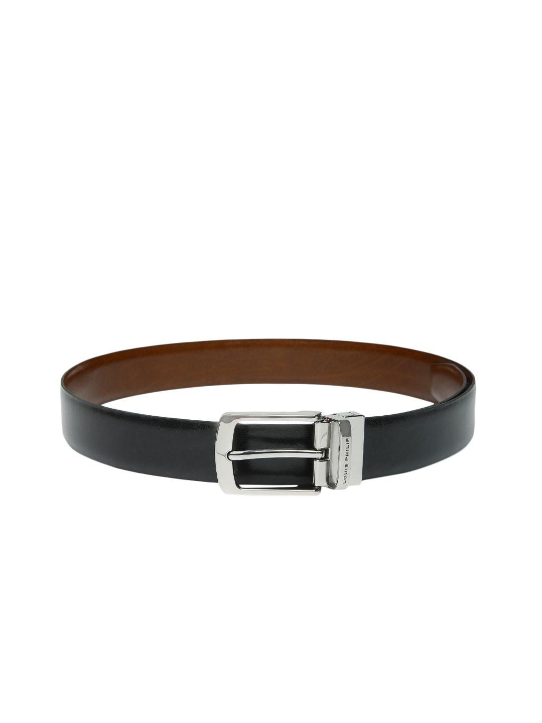 Louis Philippe Men Black & Tan-Brown Reversible Solid Belt