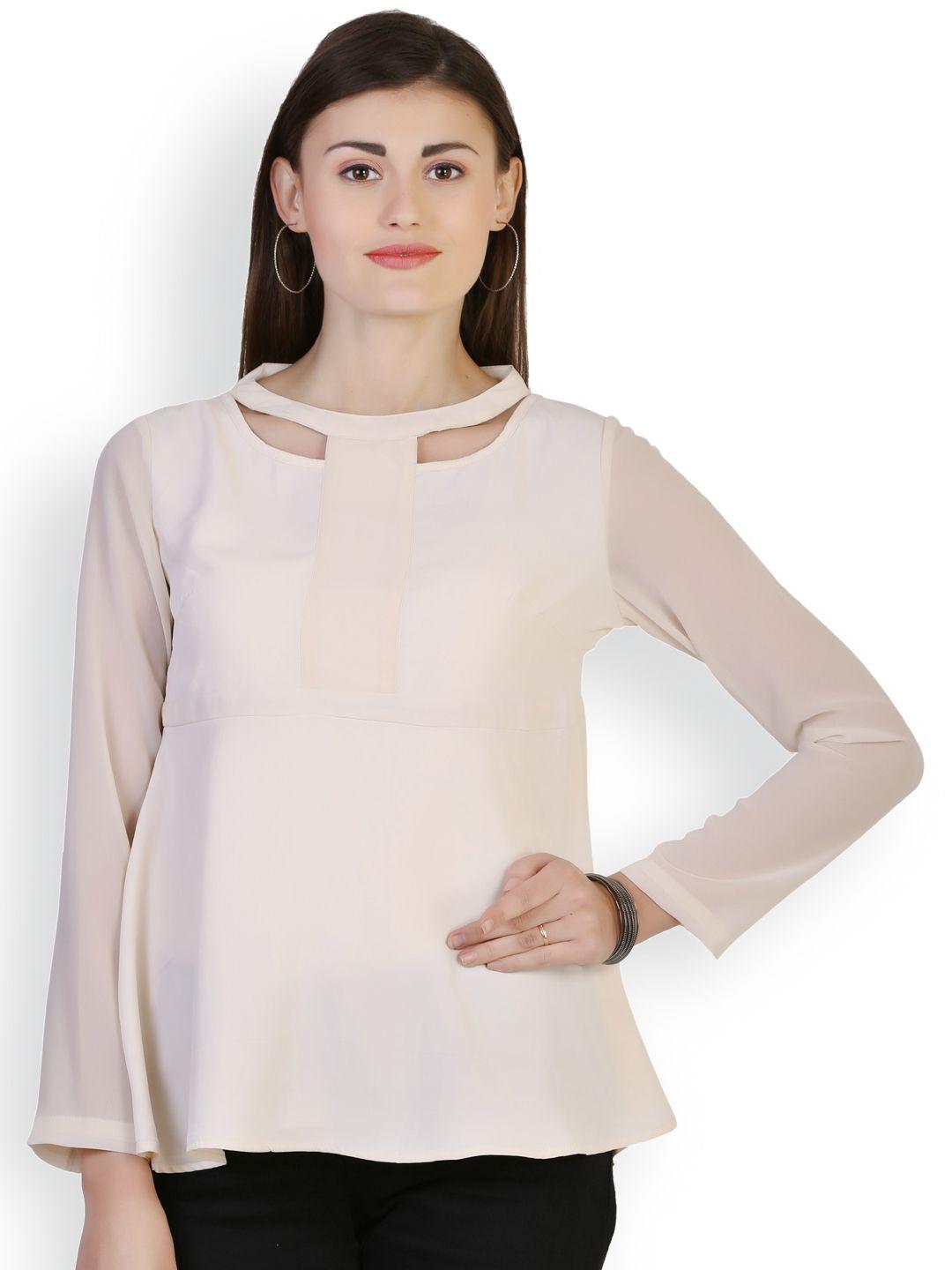 belle-fille-cream-coloured-solid-cut-out-top