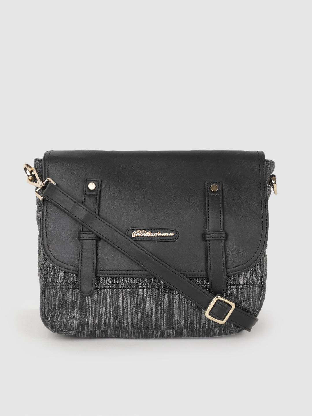 BELLADAMA Black Textured Jade Sling Bag