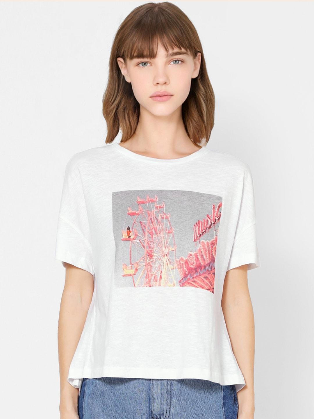 only-women-white-printed-round-neck-t-shirt